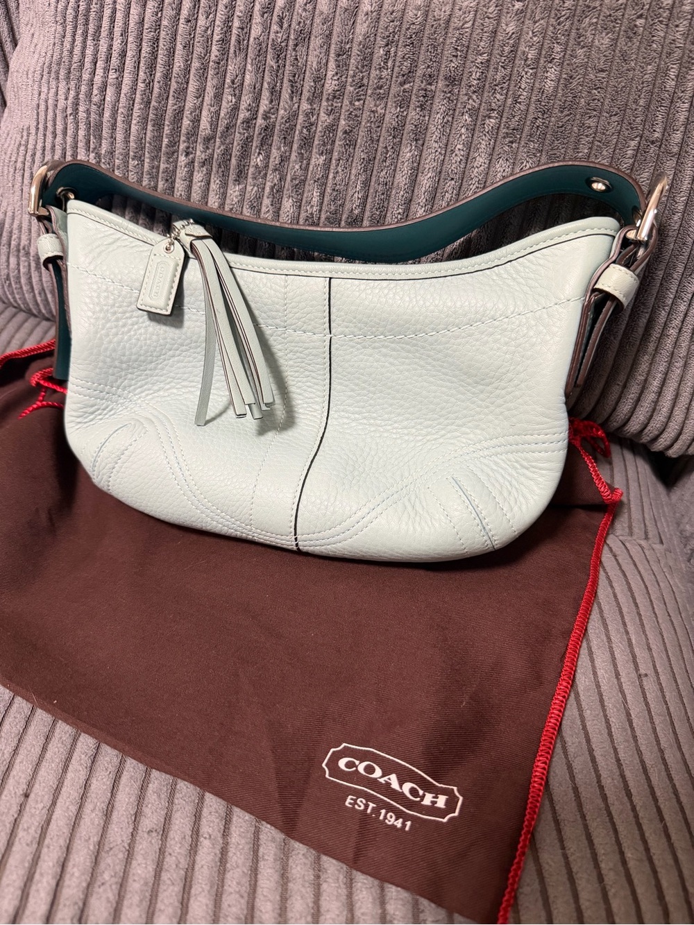 Vintage Y2K Coach Soho Mini Hobo Sky Blue Shoulder Bag